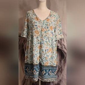 Boho Floral Mini Dress